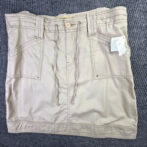 Adventura Skirt Women 10 Khaki Organic Cotton Pockets Nautical Preppy Casual NEW